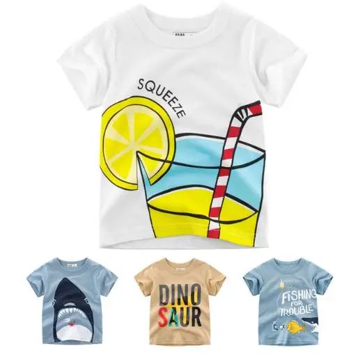 
Summer Children Clothing Boys T Shirt Cotton Dinosaur Short Sleeve T-shirt Kid Boy Casual Cute T-shirt 2-8Y Shirt 
