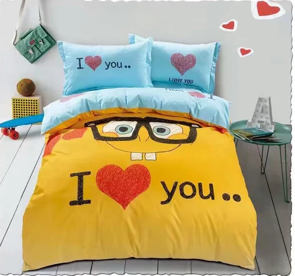 Wholesale pure cotton printed 3 pieces bed linen bedding set for children 40s 200TC