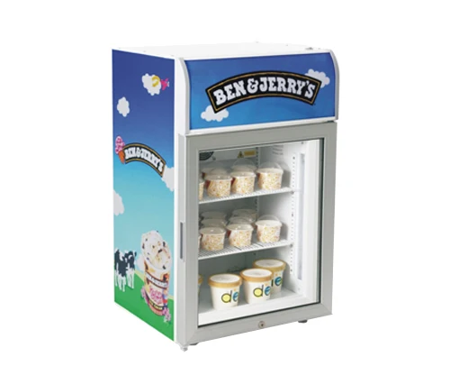 66L Столешница Мини-Стеклянные Двери Дисплей Мороженое Морозильник