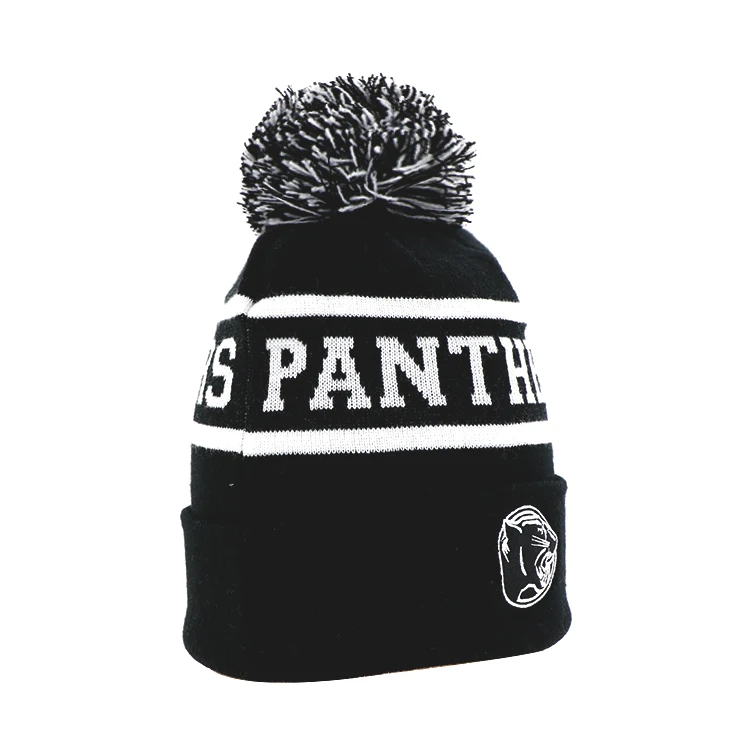 Embroidery Logo Classic Black Fashion Warm Custom Color Knitted Ski Beanies Cap Hat