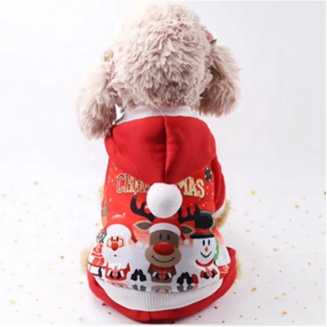Pet Dog Christmas Pattern Clothes Cotton Hoodie for Dog
