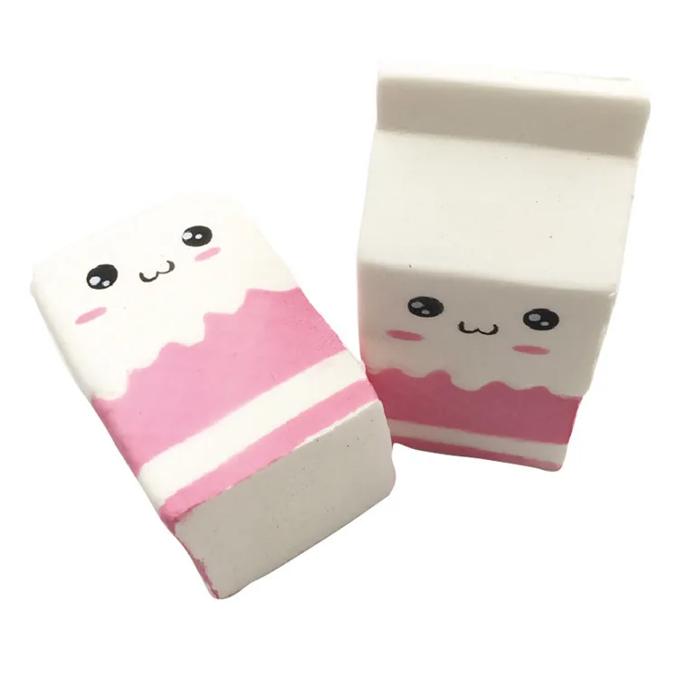 Wholesale Factory High Quality Soft Slow Rising Stress Squishy Toys Kawaii Milk Paper Bottle Squishy