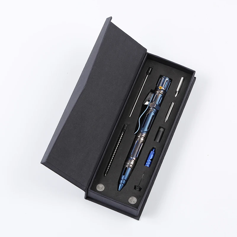 
2021 New Design Multifunction Glass Breaking Self-Defense Tactical Pen with Flashlight Whistle 