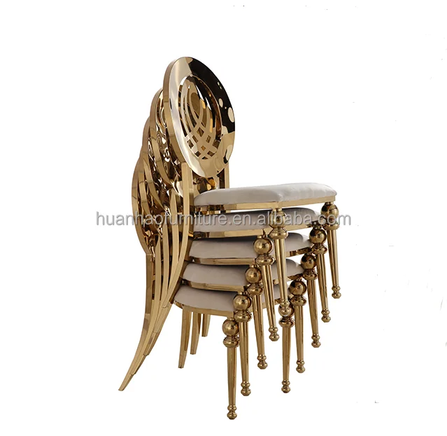cheap best gold metal stainless steel ghost chairs for wedding reception