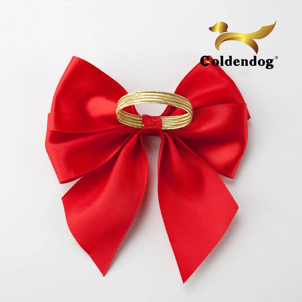 Cheap wholesale wedding decoration with satin butterfly satin ribbon wine bottle bow tie