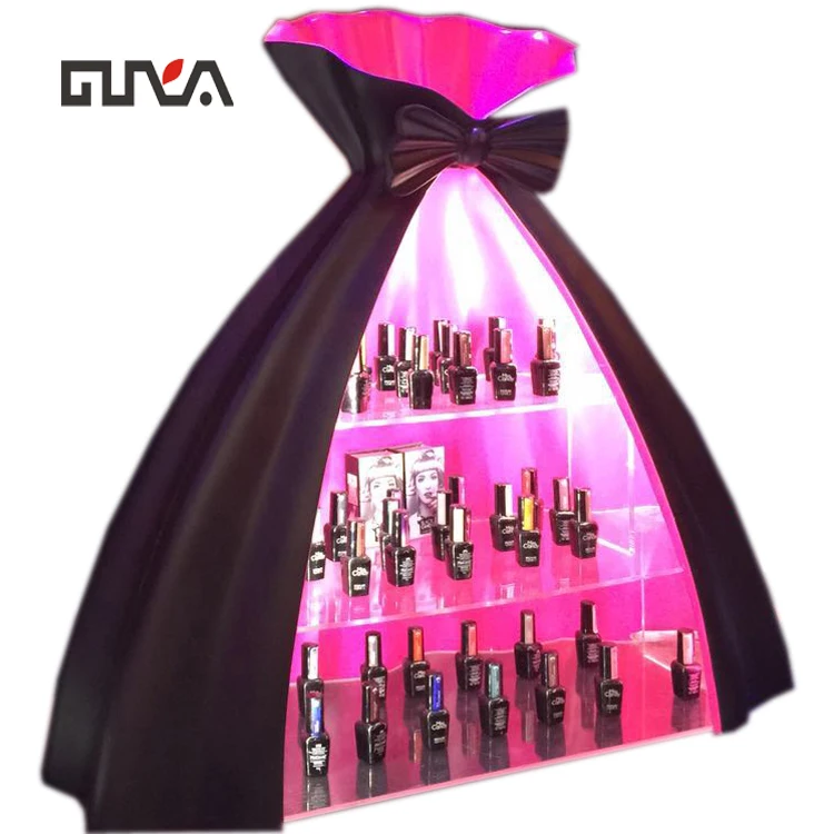 Retail Cosmetic Acrylic Display Shelves Table Stand Nail Polish Racks