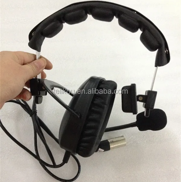TELIKOU 5 Pin Intercom Headset with Microphone Headband Earphone