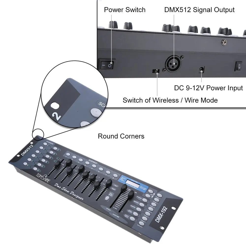 On Sale Wireless DMX512 Console Stage Dimmer DJ Lighting DMX Controller Wireless DMX With 192 Channels