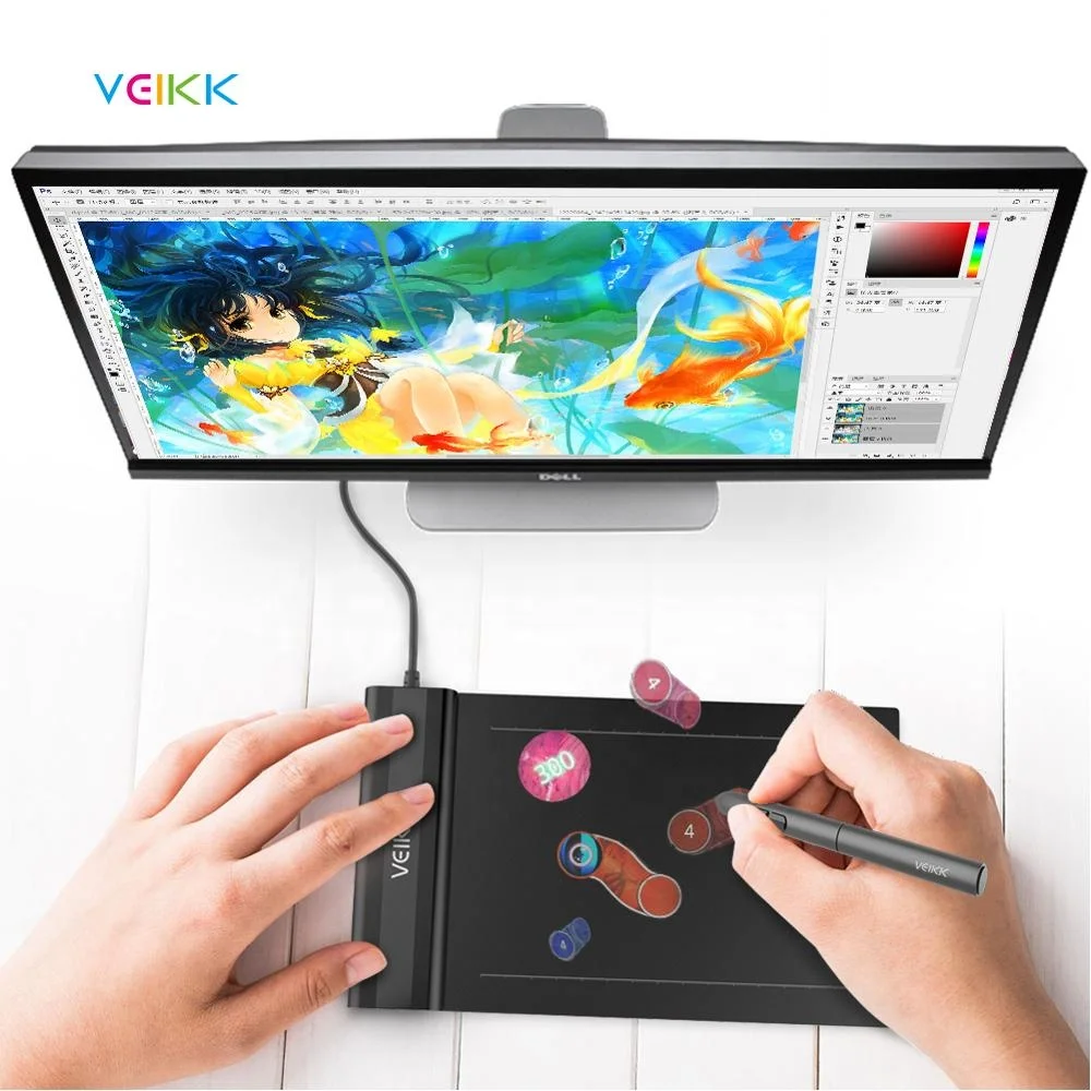 VEIKK S640 6*4 inches 1920*1080 DPI 8192  levels pressure sensity drawing tablet digital graphic e signature pad