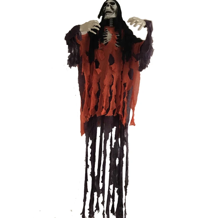 High Quality Life Size Halloween Creepy Hanging Plastic Skeleton Outdoor Halloween Decoration