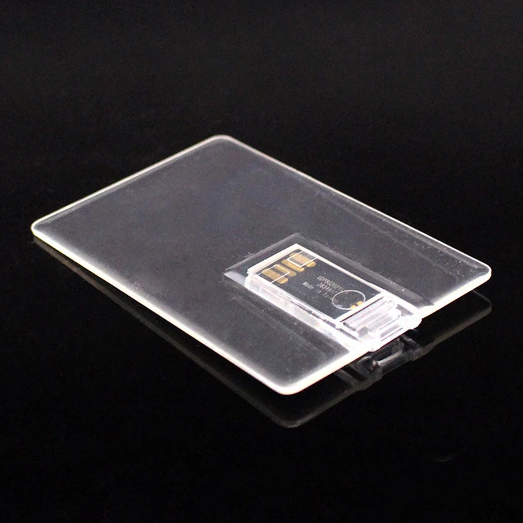 Low Price Customized Ultra Slim Transparent Business Card USB 3.0 flash drive, crystal business card flash memorias usb
