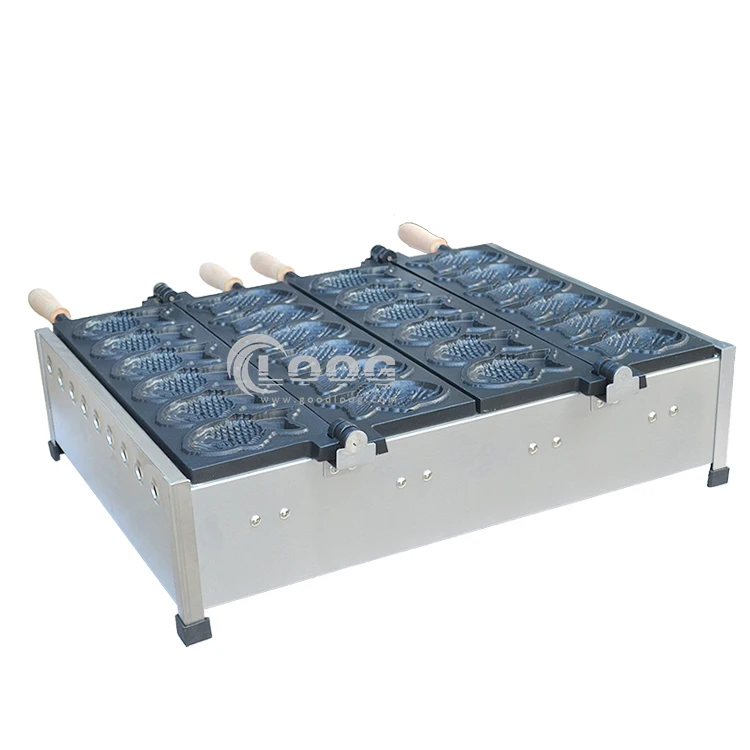 Japanese gas type fish shaped waffle ice cream making machine propane mini taiyaki maker