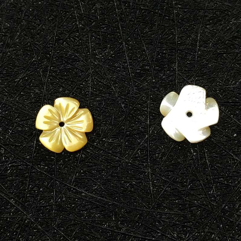 Abalone shell natural sea shell yellow plum blossom flower jewelry accessory charm 8-14mm