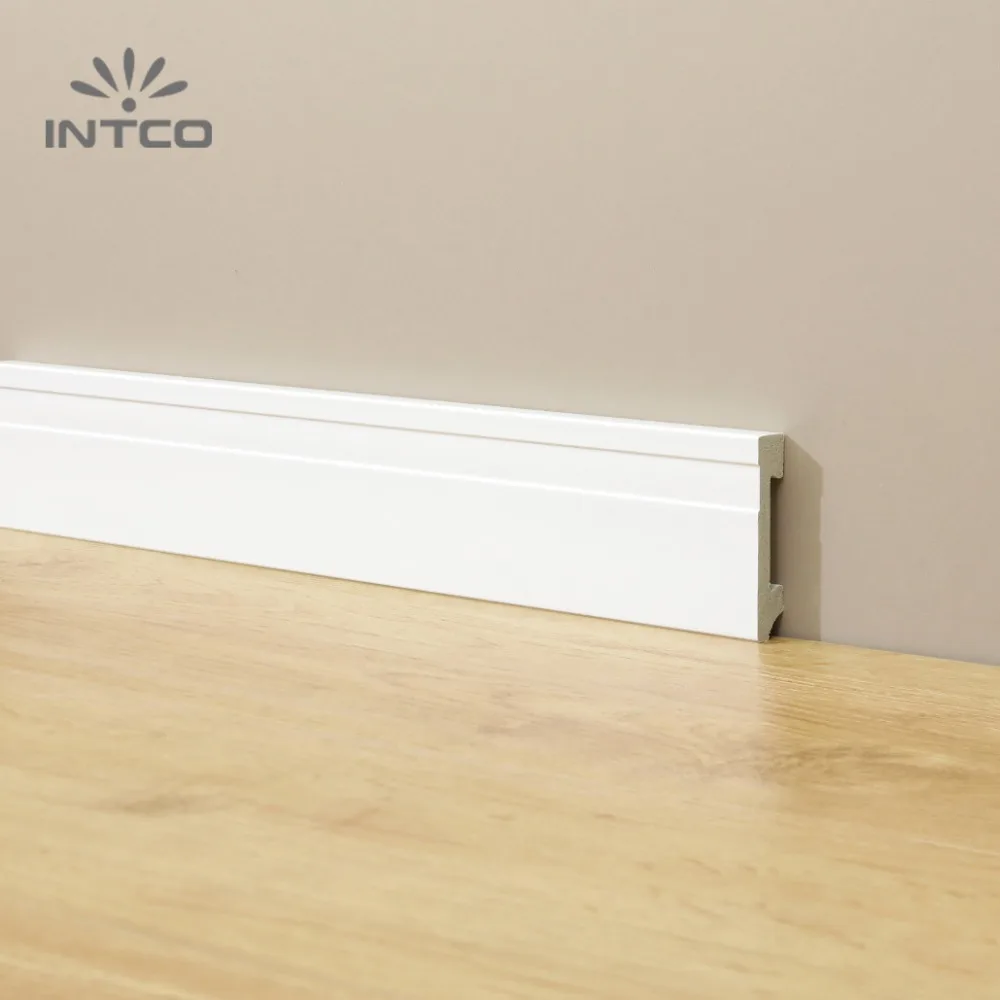 INTCO Hot Selling Quick Install Waterproof Plastic White Skirting Base Board