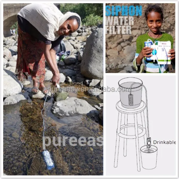 Siphon portable water filter gravity Siphon water filter
