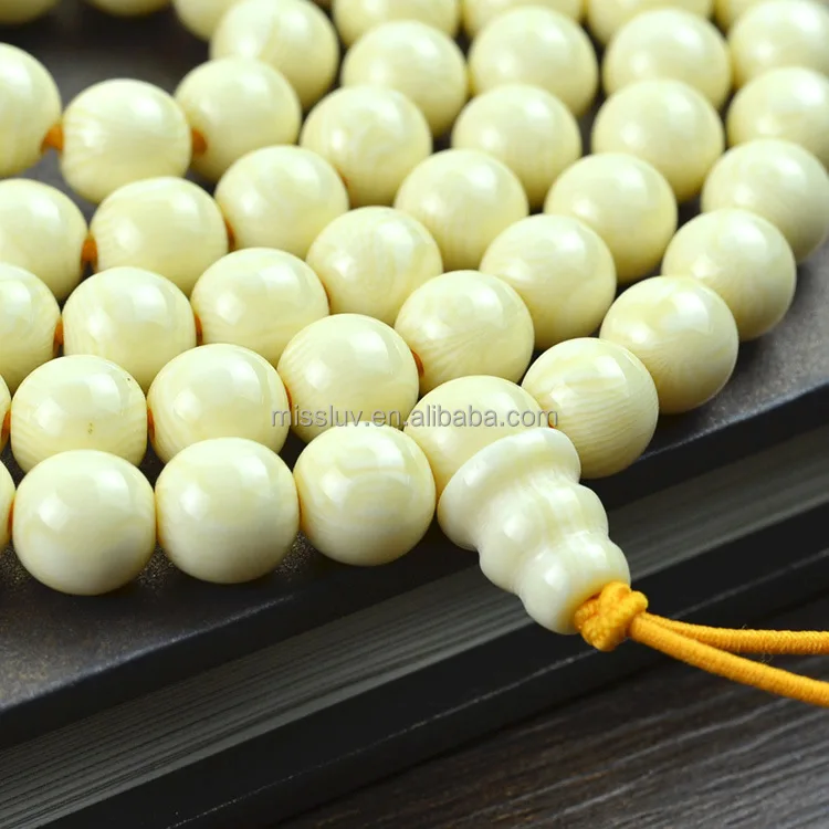 imitate ivory buddhist Bracelet Necklace Jewelry 108 mala beads wholesale 108 ivory beaded bracelet
