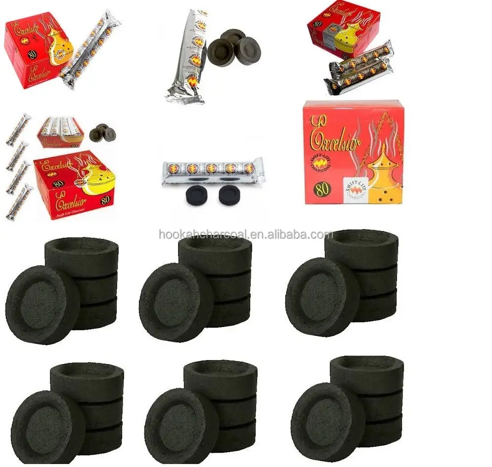 Wholesale No Smoke Charcoal OEM Round Shape Coconut Shisha Hookah Charcoal