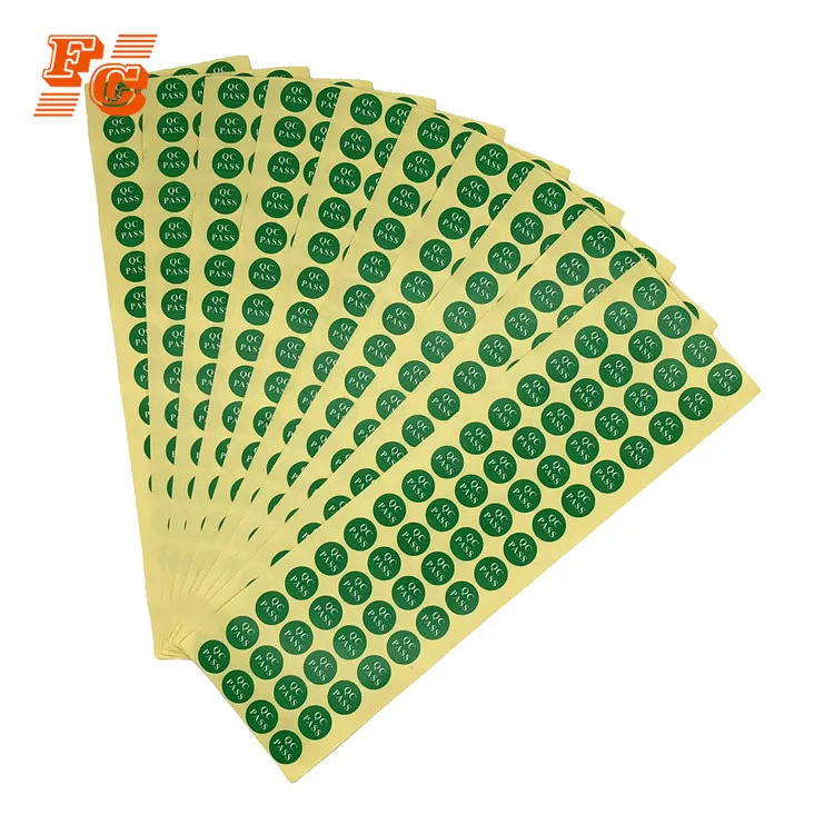 Custom design QC PASS quality control label sticker