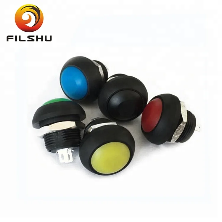 12mm slot machine emergency round waterproof plastic push button switch
