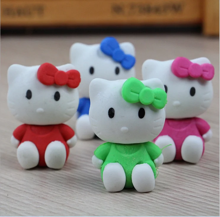 
Direct selling Korean creative students stationery children cartoon cat 3d eraser 