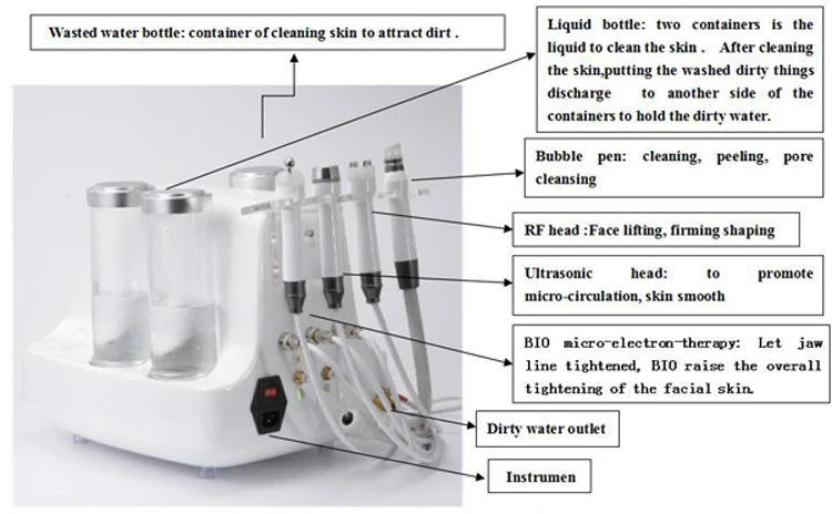 7 in 1 photon light therapy aqua peel solution diamond microdermabrasion machine