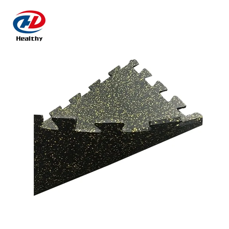 Interlocking dumbbell speckles weight lifting rubber mat gym flooring