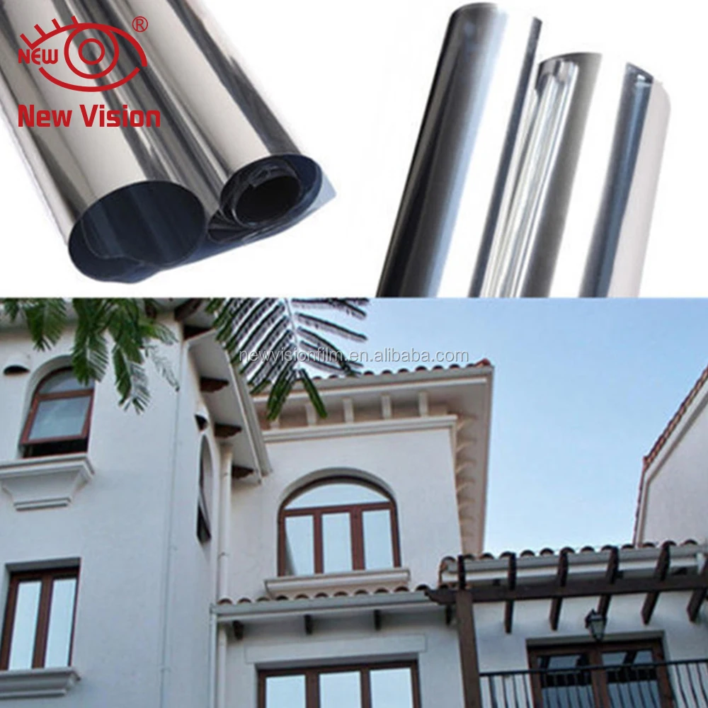 High heat resistant double silver two way mirror reflective construction window film