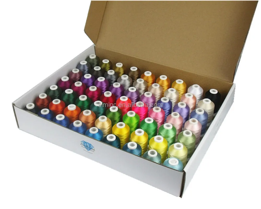 
New Arrival 63 Brother Colors Polyester Embroidery Machine Thread Spools 