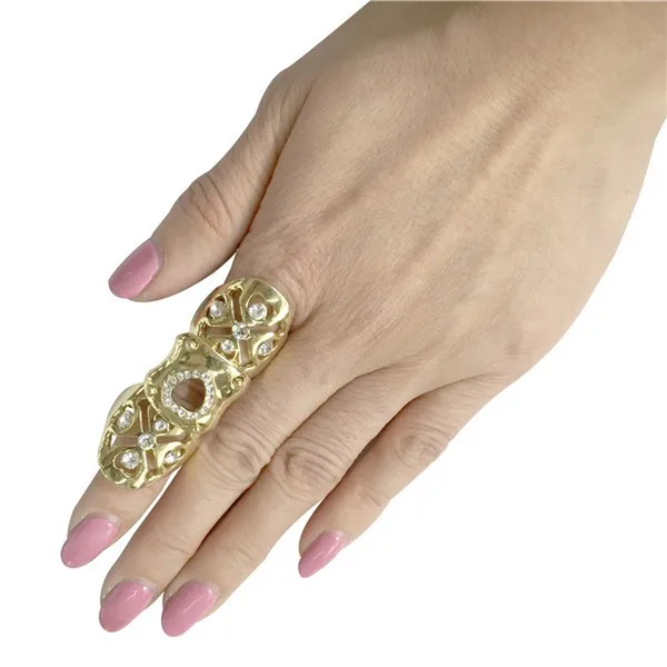 New Fashion Retro Vintage Rock Punk Full Finger Joint Armor Knuckle Alloy Rings