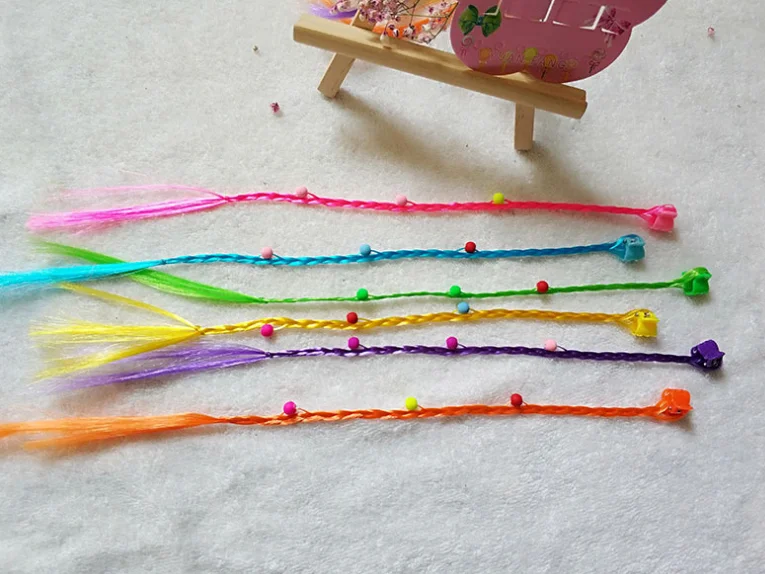 
Wholesale price factory braiding hair synthetic hair wigs Braid ornaments decorated with Colored Beads synthetic braiding hair 