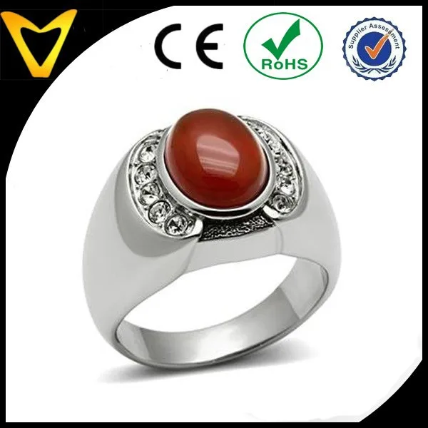 Мужское кольцо из овальной полудрагоценной Красной ониксовой стали мужское нержавеющей с большим камнем мужские ювелирные изделия