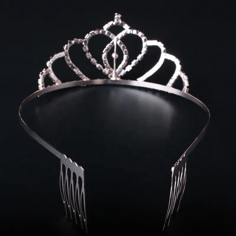Fashion Rose Gold tiara Adult women Rhinestone Crown with Comb Beauty Party Wedding Accessories