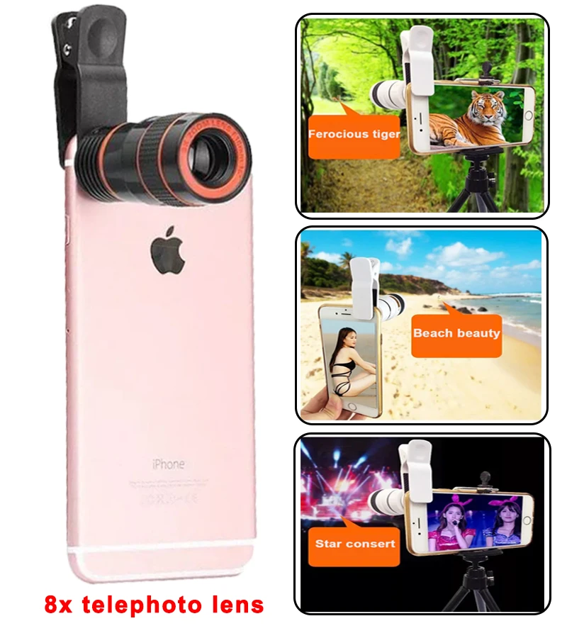 LIGINN заводская цена универсальная камера для мобильного телефона 12x 8x зум-объектив