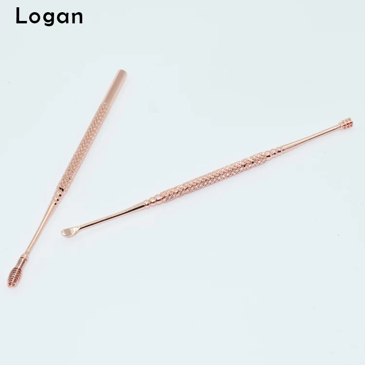 Hot sale Stainless steel Ear Pick Ear Spoon Tool spiral ear cleaner in rose gold