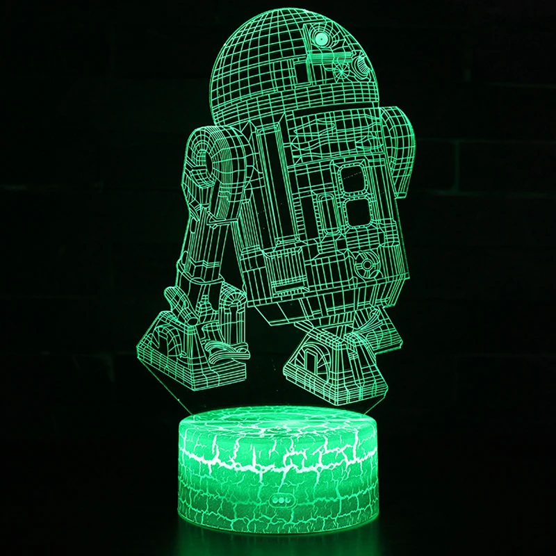 Cartoon R2-D2 Robot 3D Lamplight LED USB Mood Night Light Multicolor Switch Touch Sensor Luminaria Change Table Lamp