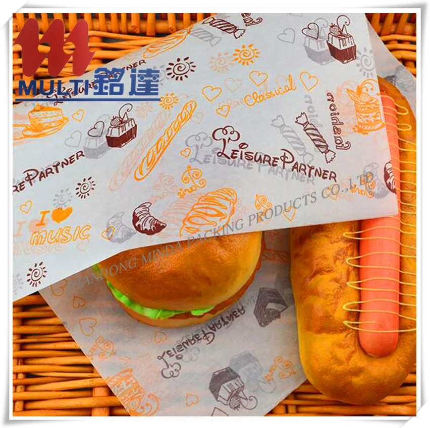 
 Роскошные Гамбургер бумаги с покрытием PE С Таможенные Логотипом  