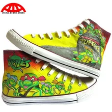 China Brand Shoes Teenage Mutant Ninja Turtles Boy Girl Child Hand Painted Shoes Kids Children Anime