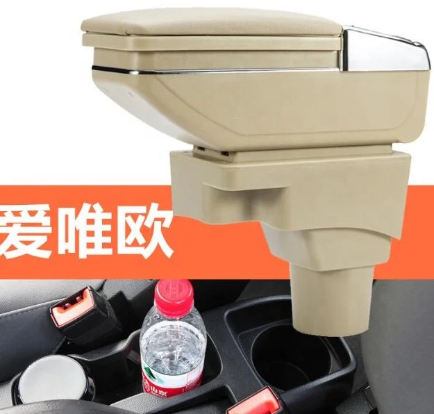 Hyun dai Accent Verna i10 arm rest armrest box console refitting accessories car Double Layer raised 7 USB Black perfect fit