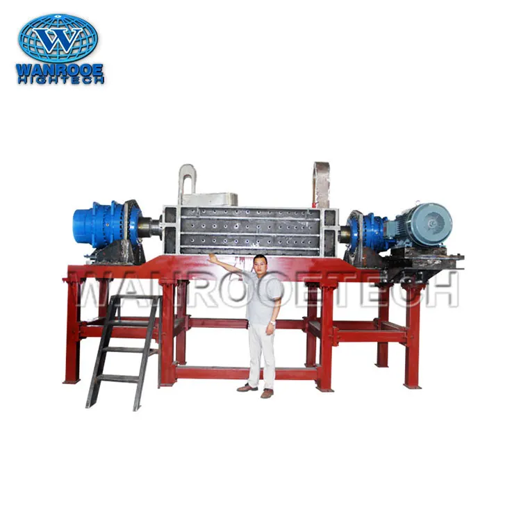 100-1000kg/h Waste Tire Shredder Rubber Shredder Machine Tyre Recycling Plant