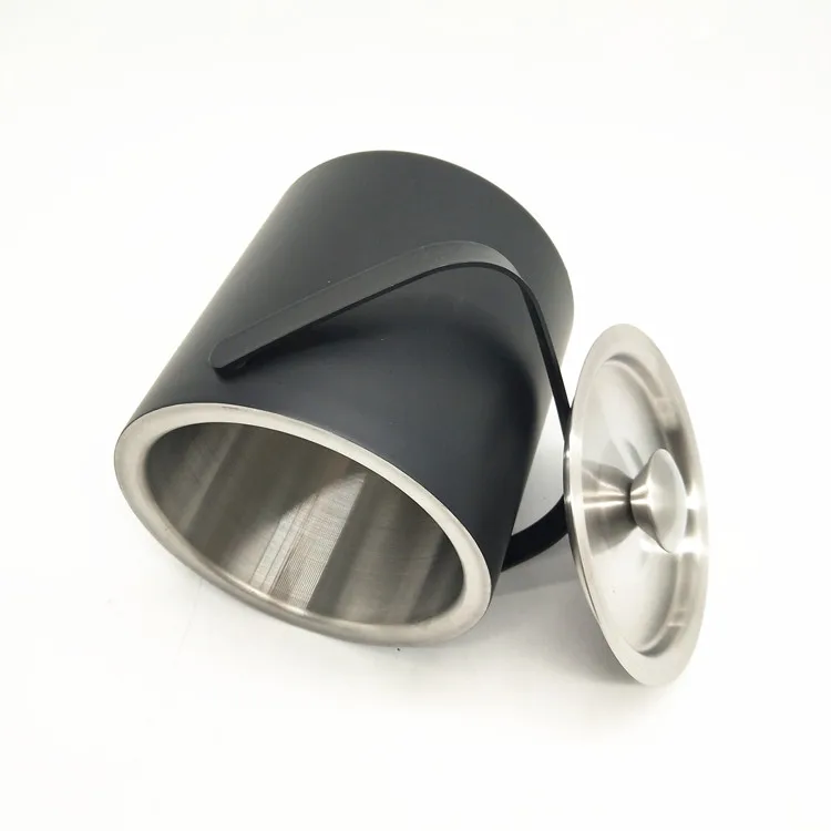 
Black Painting Double Wall With Lid Stainless Steel Ice Bucket,Wine Cooler 