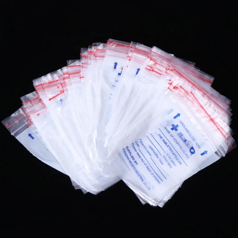 Pill case Zip Lock Transparent Medicine Storage Bags Disposable Pill Pouches
