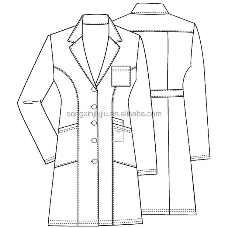 Базовая Медицинская одежда женское лабораторное пальто 37 дюймов медицинская форма