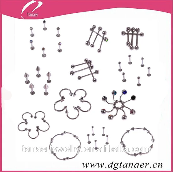 2015 новый матч пирсинг jewelty наборы для губы кольцо/bcr/цб рф/брови/язык кольцо.