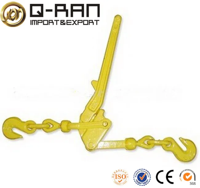 Red Painted Spring Ratchet Type Chain Load Binder with Hook