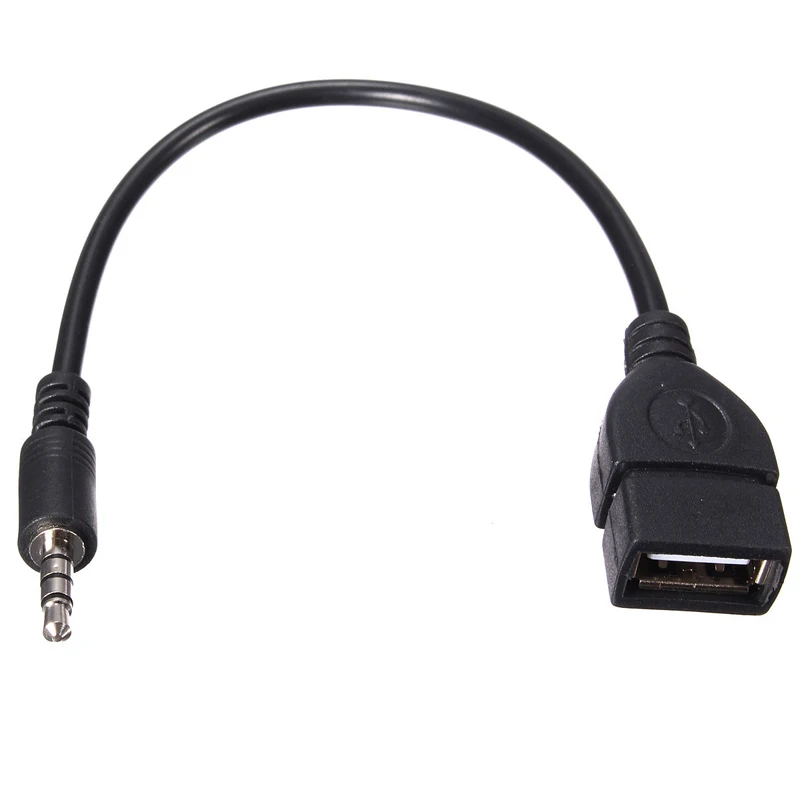 USB Audio Cables 3.5mm Male Car Audio AUX Plug Jack To USB 2.0 Female Converter Adapter Cable