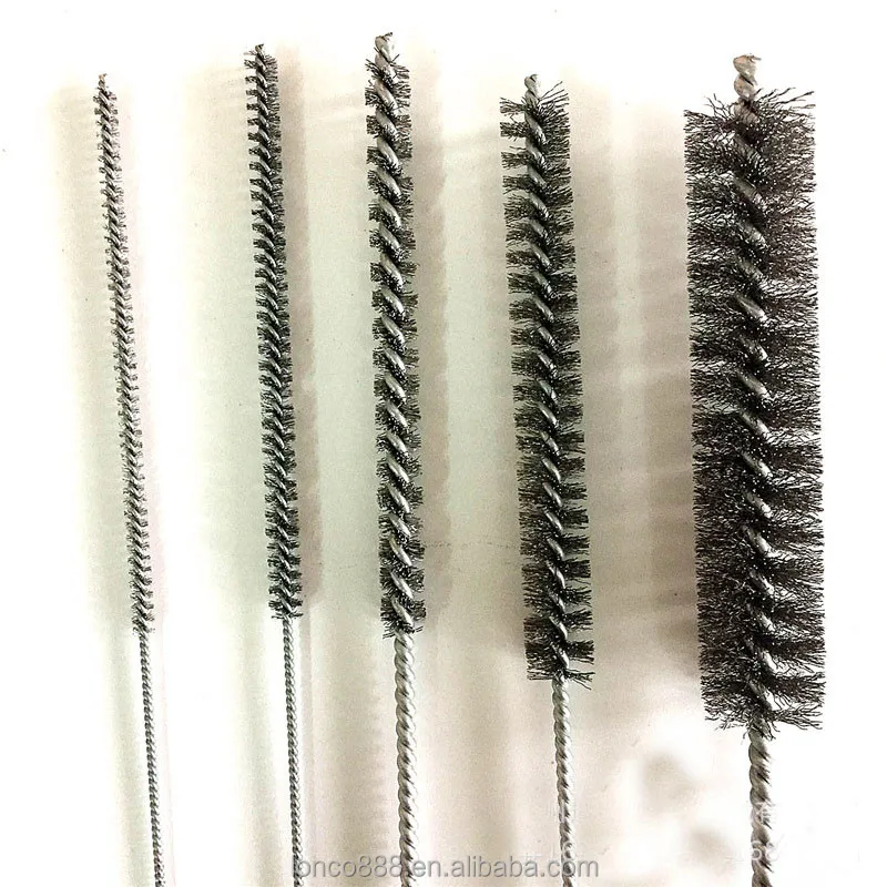 W29 High quality industrial long twisted steel wire pipe washing brush/steel wire spiral tube brush