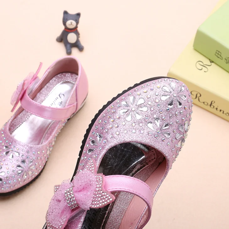 
YY10259S 2018 Girl leather bow baby girl shoes for 3-16 years old girls shoes princess 