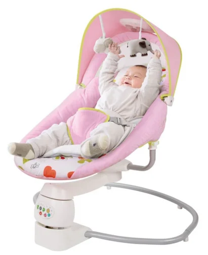 Classic vibration rocker baby bouncer washable seat pad musical baby swing with adorable toys