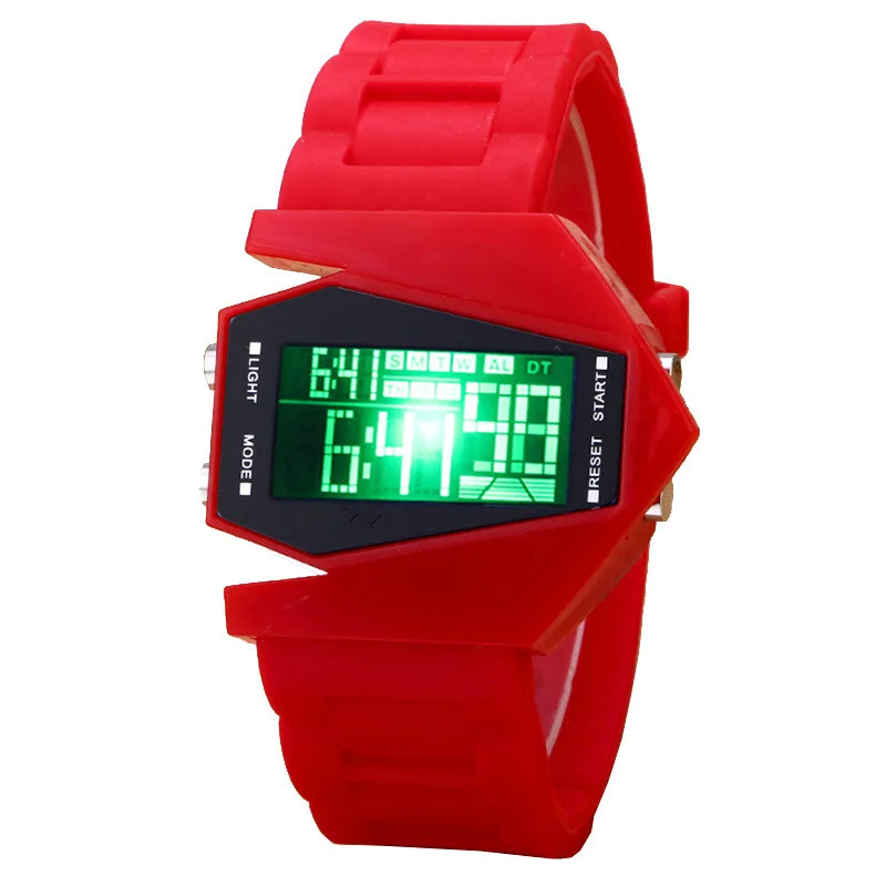 Fashion Multifunction changed light color Silicone rubber kid watches alarm kids wrist watch