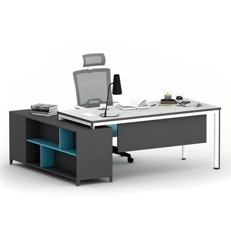High end office table and chair price office computer table design office table accessories stock design with steel legs
